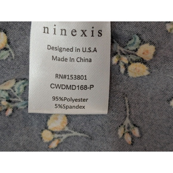 Ninexis Maxi Dress Women's Plus 1X Black Ruffle Floral Cottagecore Maternity NWT - Picture 9 of 11